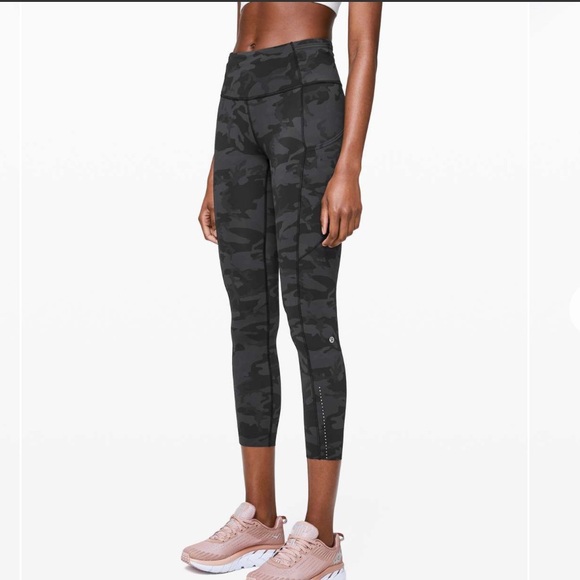 Lululemon Fast and Free Tight I| 25" *Nulux Incognito Camo Multi Grey Sz 6 *W15 - Picture 1 of 4